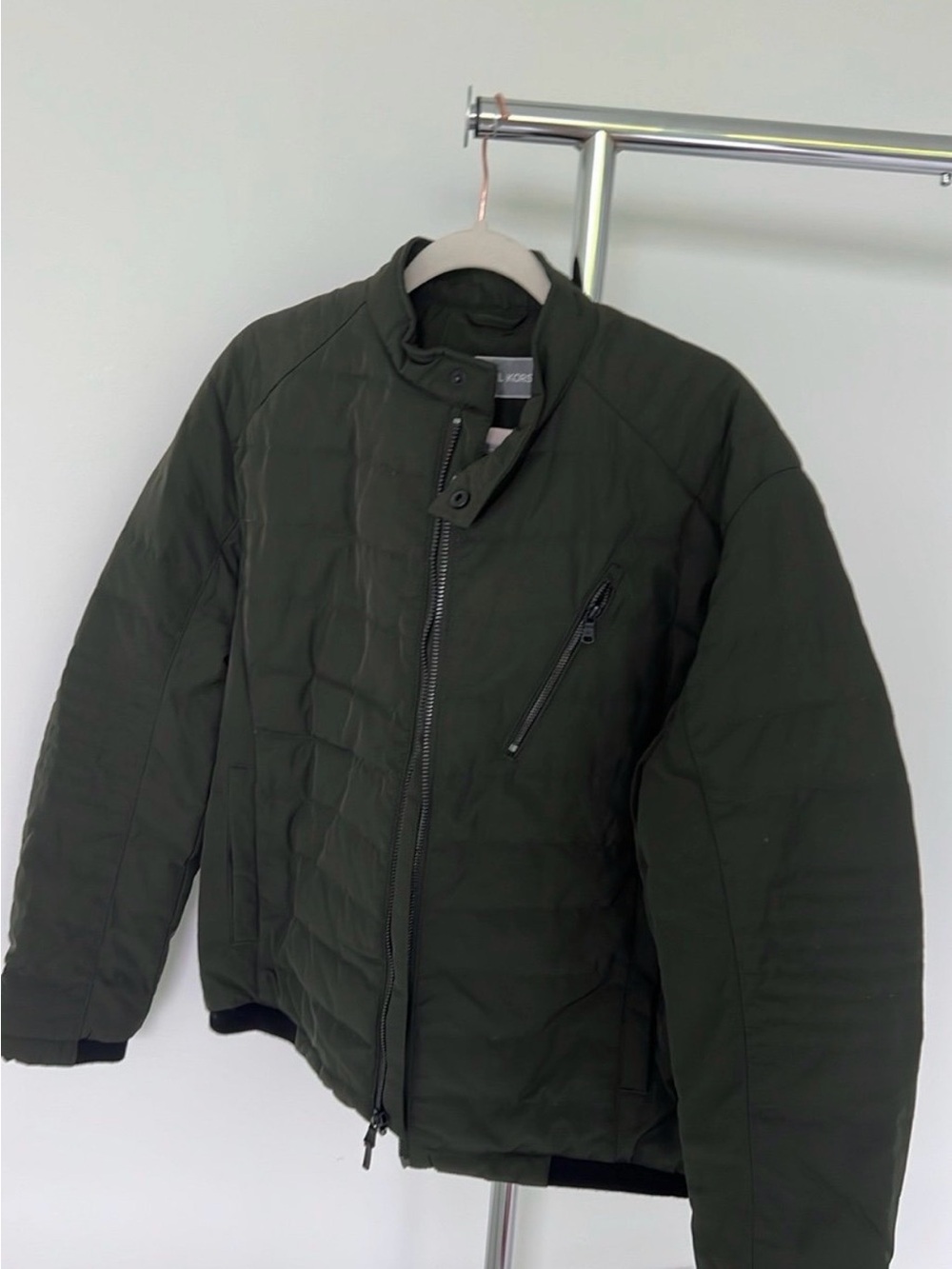 Michael Kors Men's Dark Olive Quilted Puffer Jacket